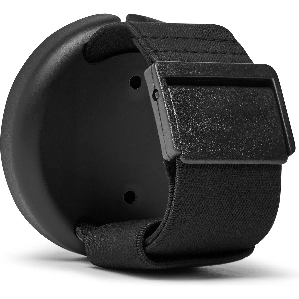 Rear view of the yellow Optimum Time Series 3 sailing watch showing the black case back and strap clasp.