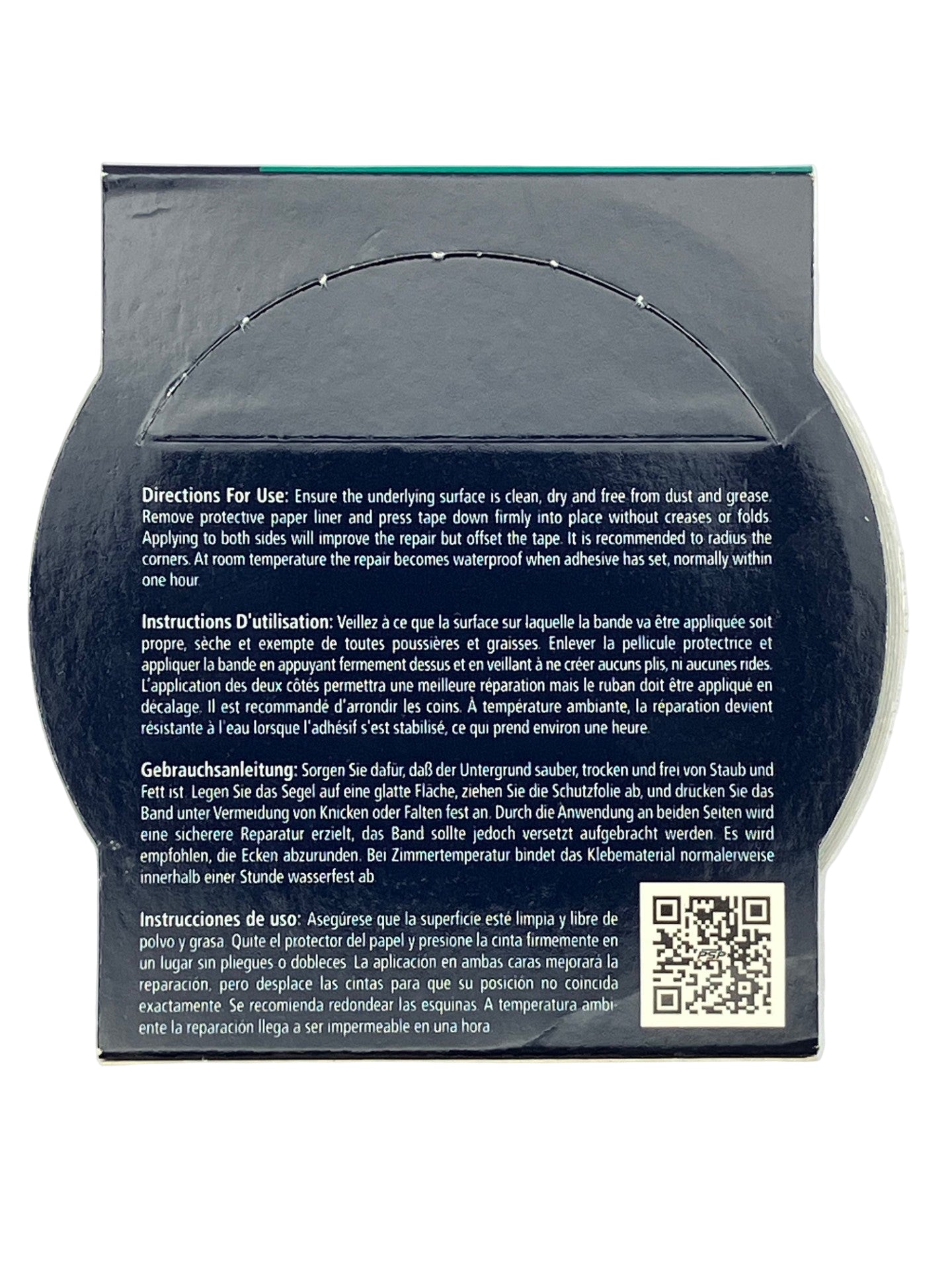 PSP Heavy Duty Sail Repair Tape packaging showing product specifications and usage instructions