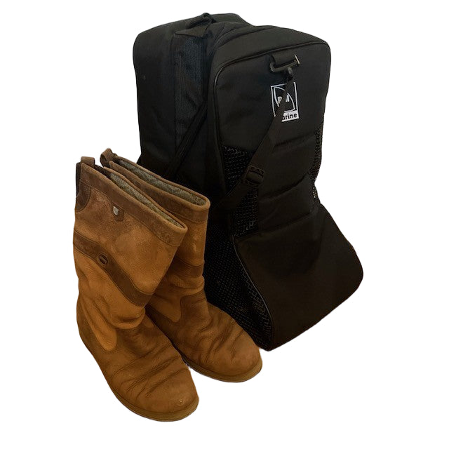 Deluxe sailing boot bag protecting marine boots with waterproof storage