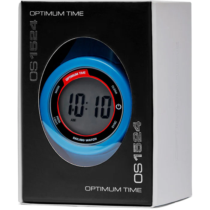 Blue Optimum Time Series 15 sailing watch in its black and white OS1524 retail packaging