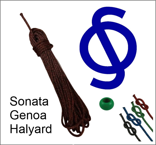Sonata Genoa halyard 6mm Dyneema Kingfisher Race 78 Melange racing 18m with stopper ball