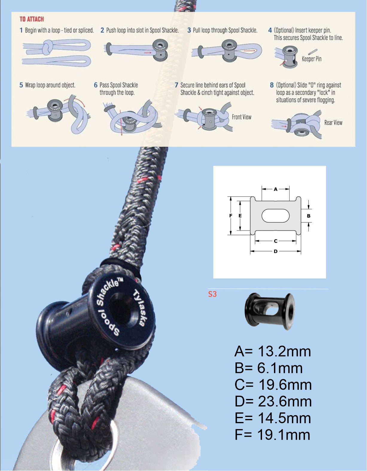 Tylaska spool shackle