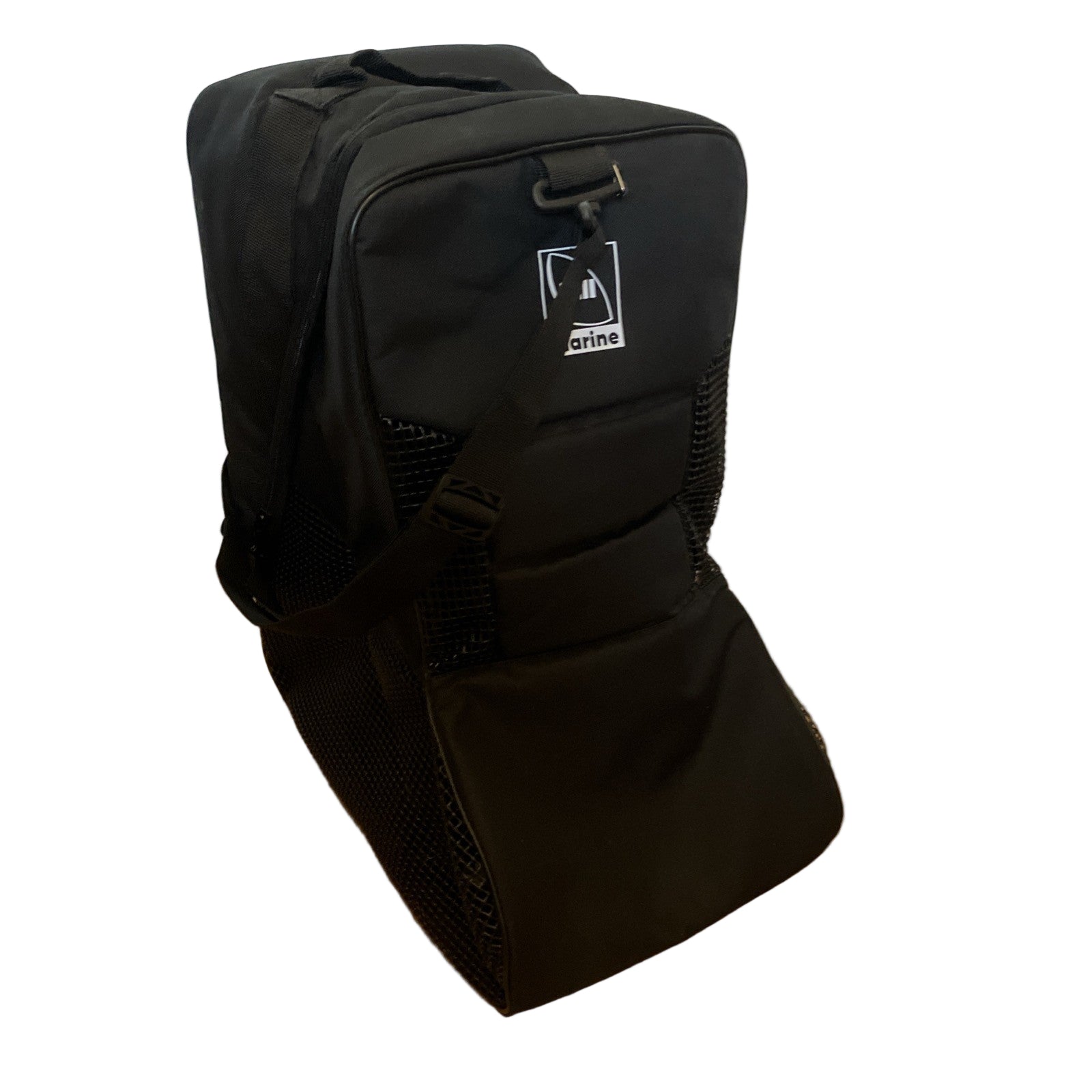 Side view of deluxe boot bag showing depth and carrying handles