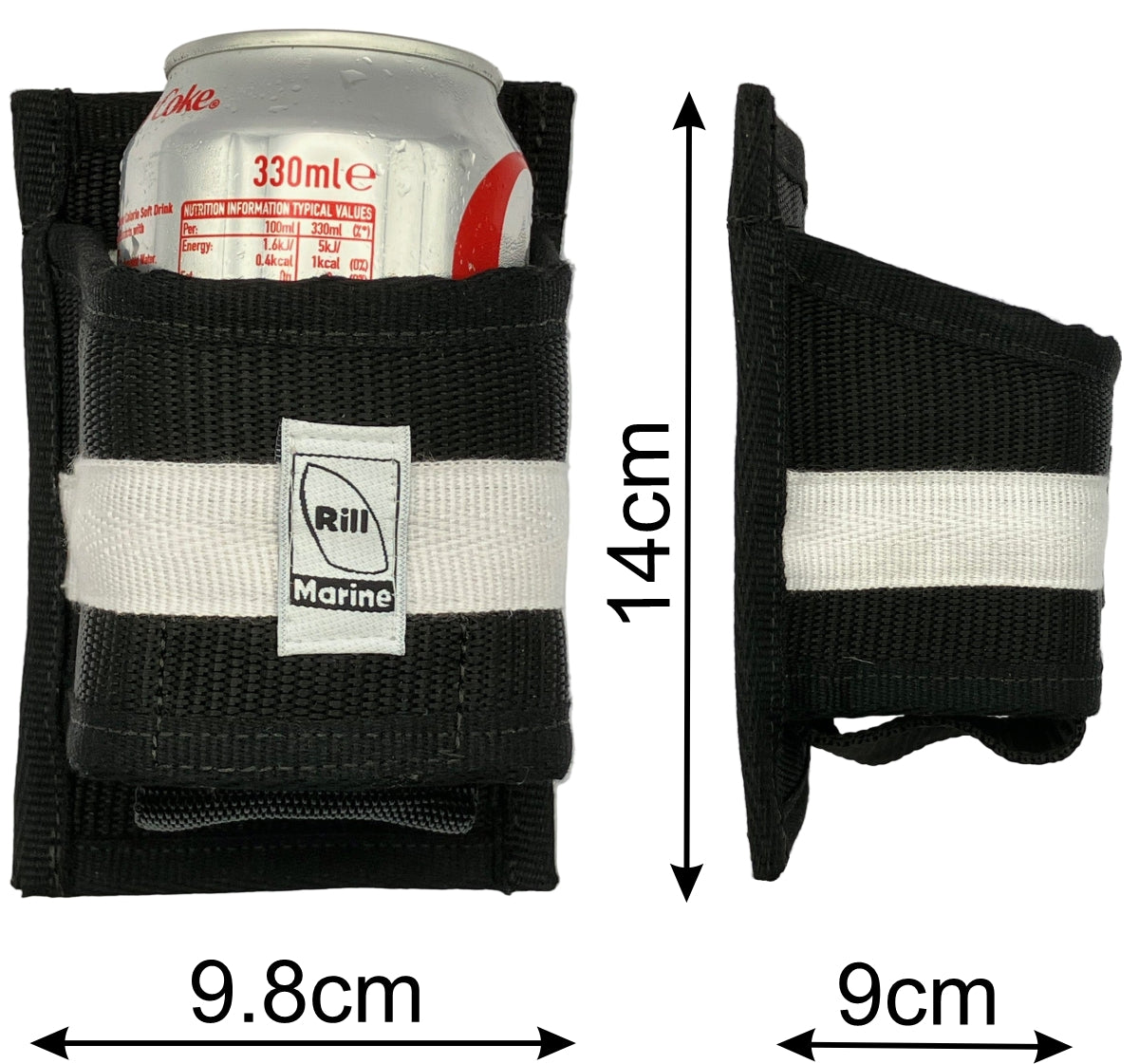 Recycled sail drinks holder dimensions and measurements diagram