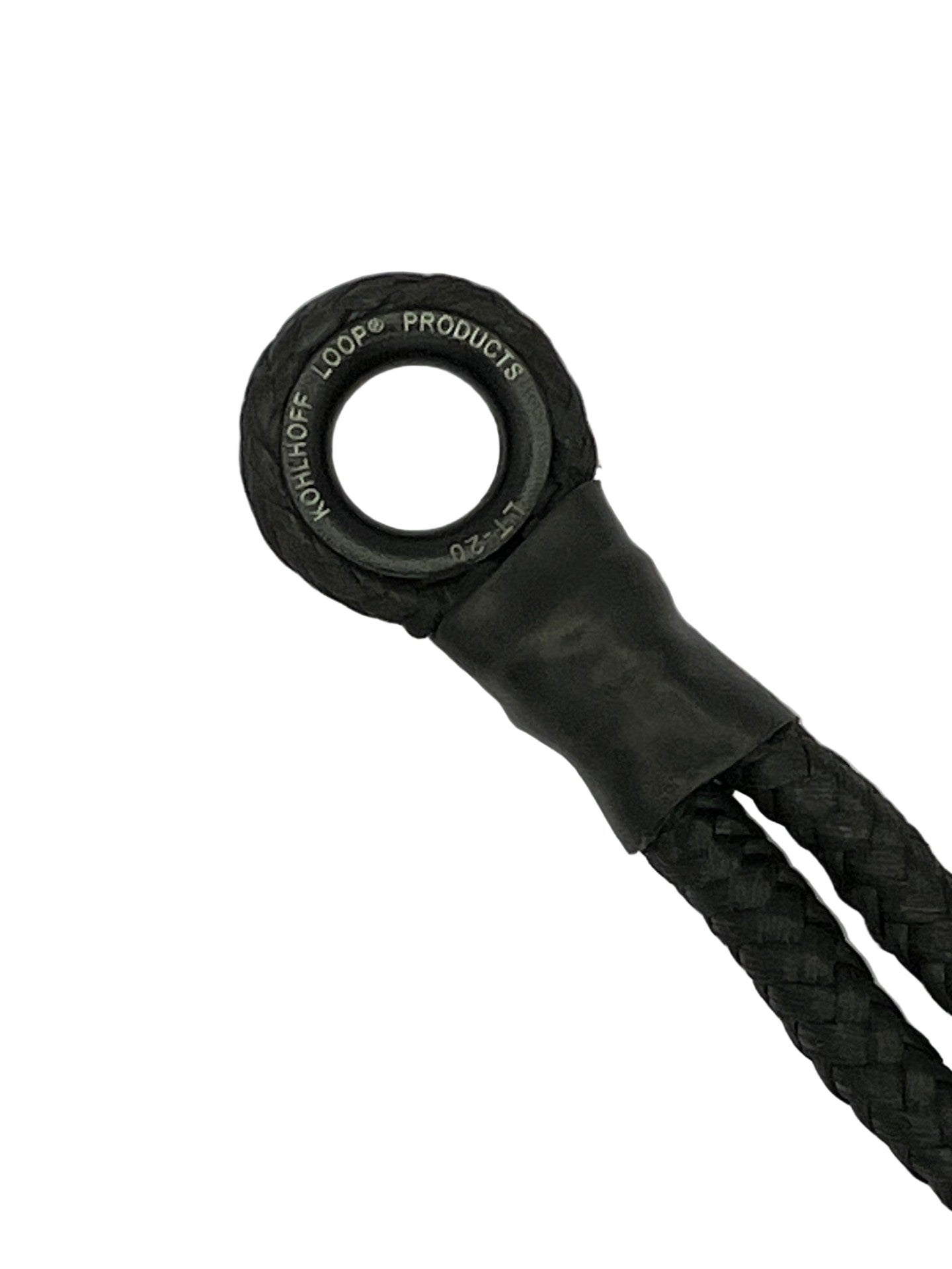 Professional splice detail on Dyneema loop with aluminium thimble