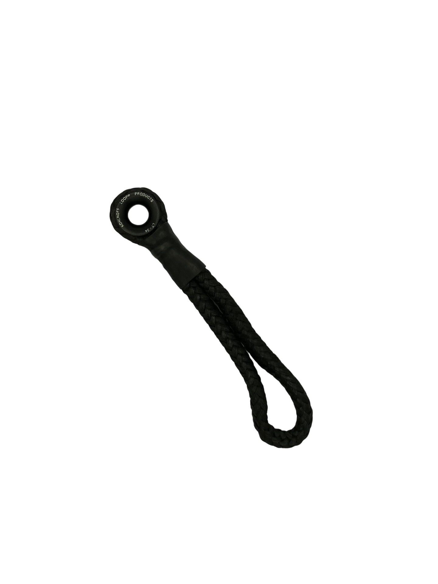 Side view of Dyneema loop showing aluminium thimble profile