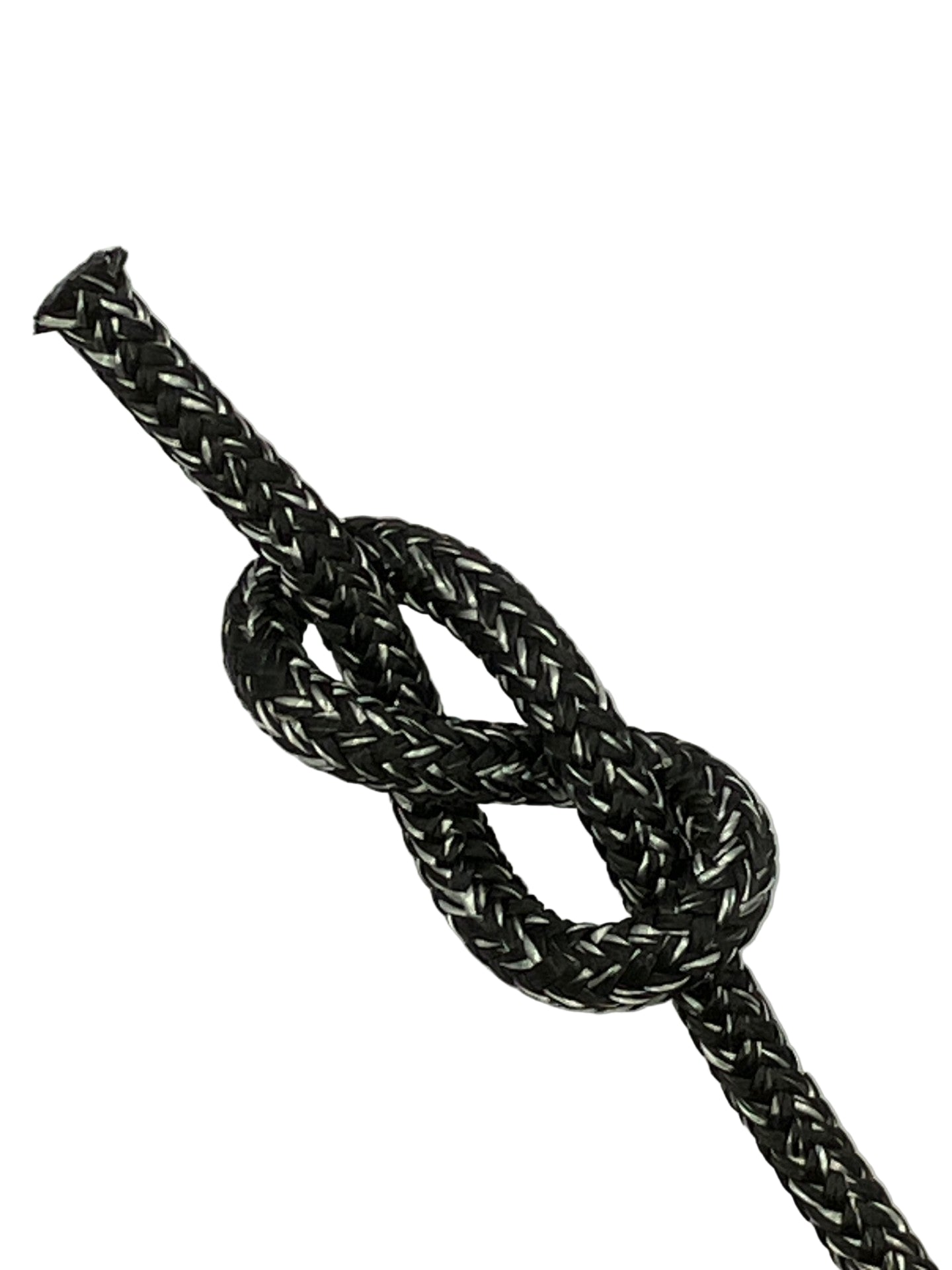 Dyneema racing rope melanges pattern detail with white and black blend