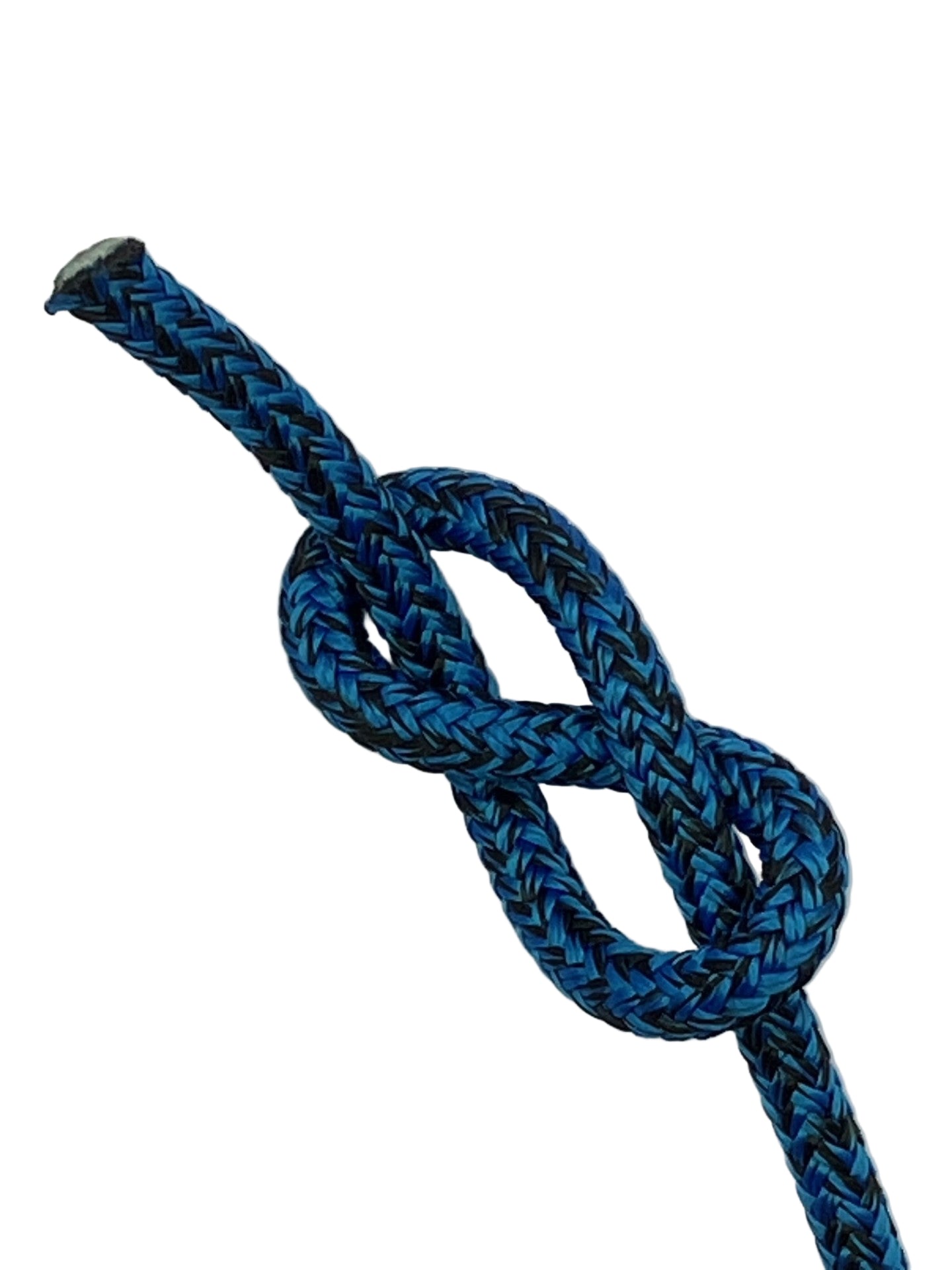 Dyneema racing rope melanges pattern detail with black and blue blend