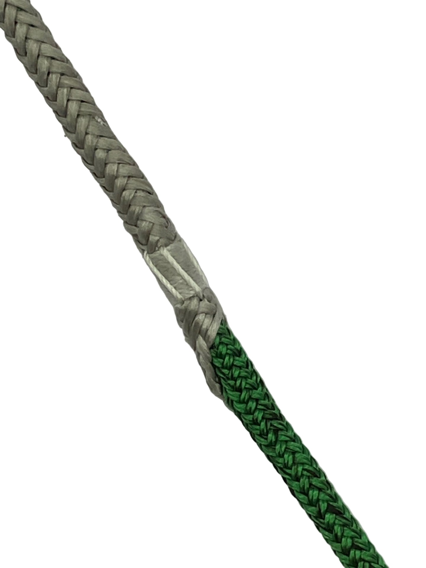 Detailed view of professional splice on 5mm Dyneema rope