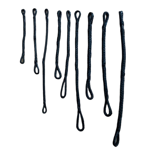 Dyneema strops family showing 4mm, 5mm and 6mm diameter options