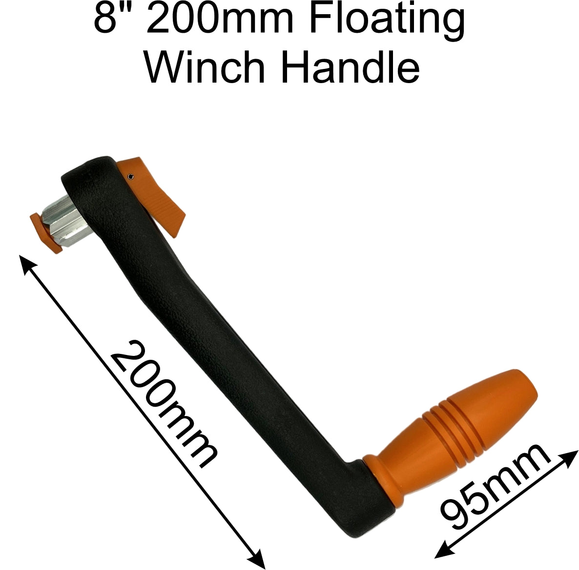 8 inch (200mm) floating winch handle measurements and specifications