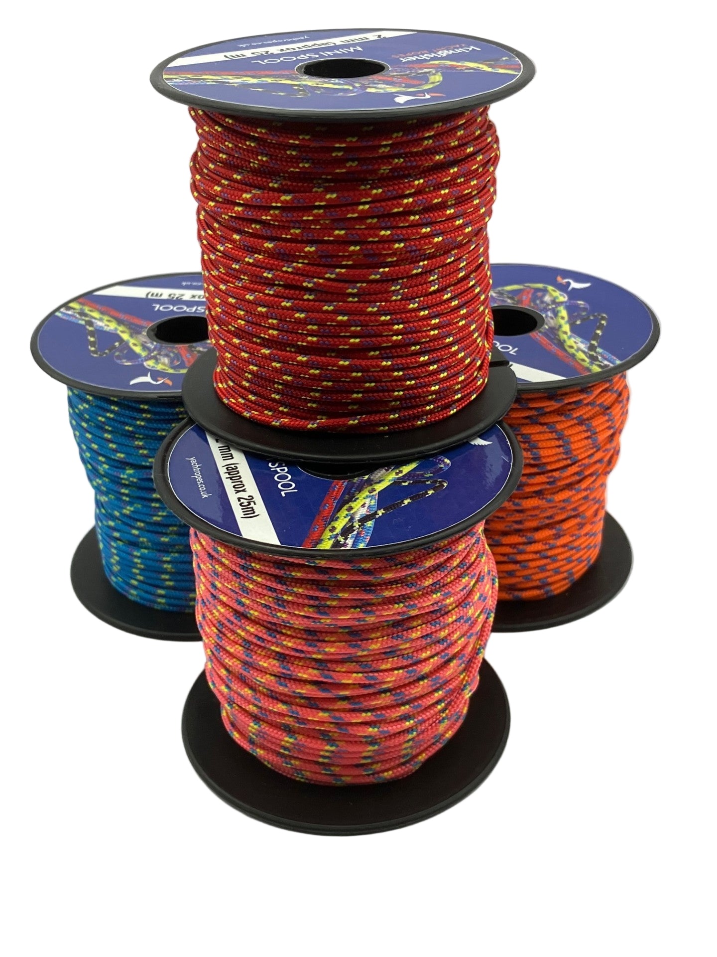 Close up view of 2mm 8 plait rope texture and construction