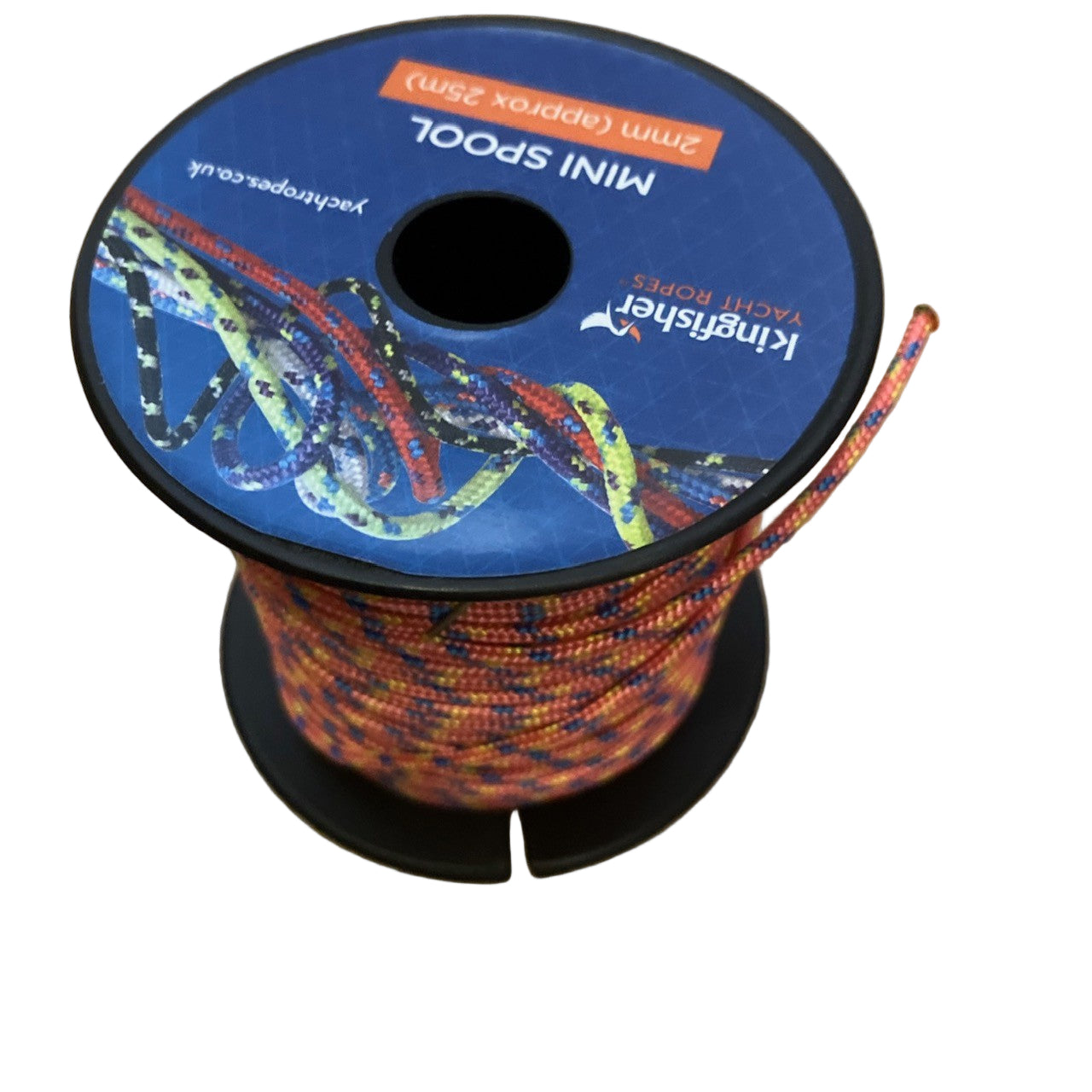 Size reference showing 2mm rope diameter on mini spool