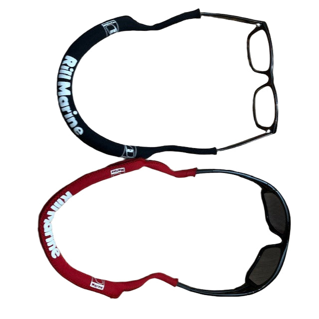 Black and red neoprene floating glasses straps for sunglasses