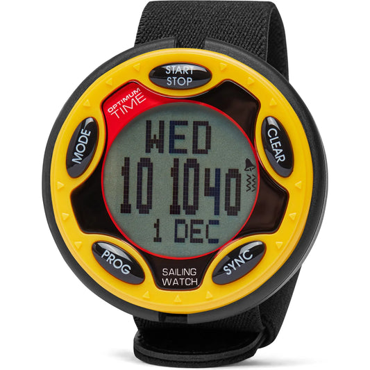 Optimum Time Series 14 OS145 Yellow Rechargeable Sailing Watch - Front View