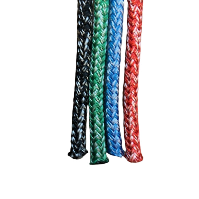 Polyester rope end showing braided construction and splice-friendly design