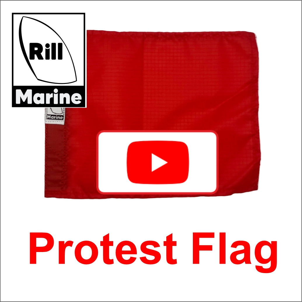 Red sailing protest flag pennant with velcro fastening video