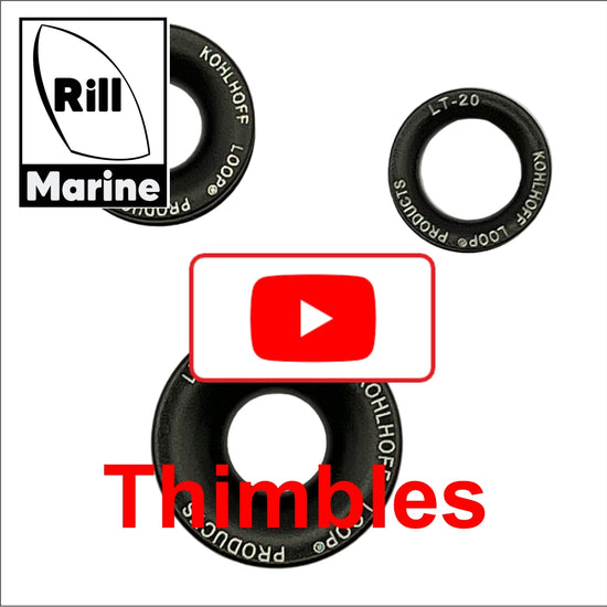 Kohlhoff aluminium loop thimbles in three sizes - 20A, 24A, and 30A for marine rigging video