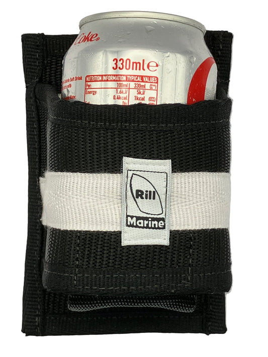 Drinks bottle and can holder made from recycled racing sails