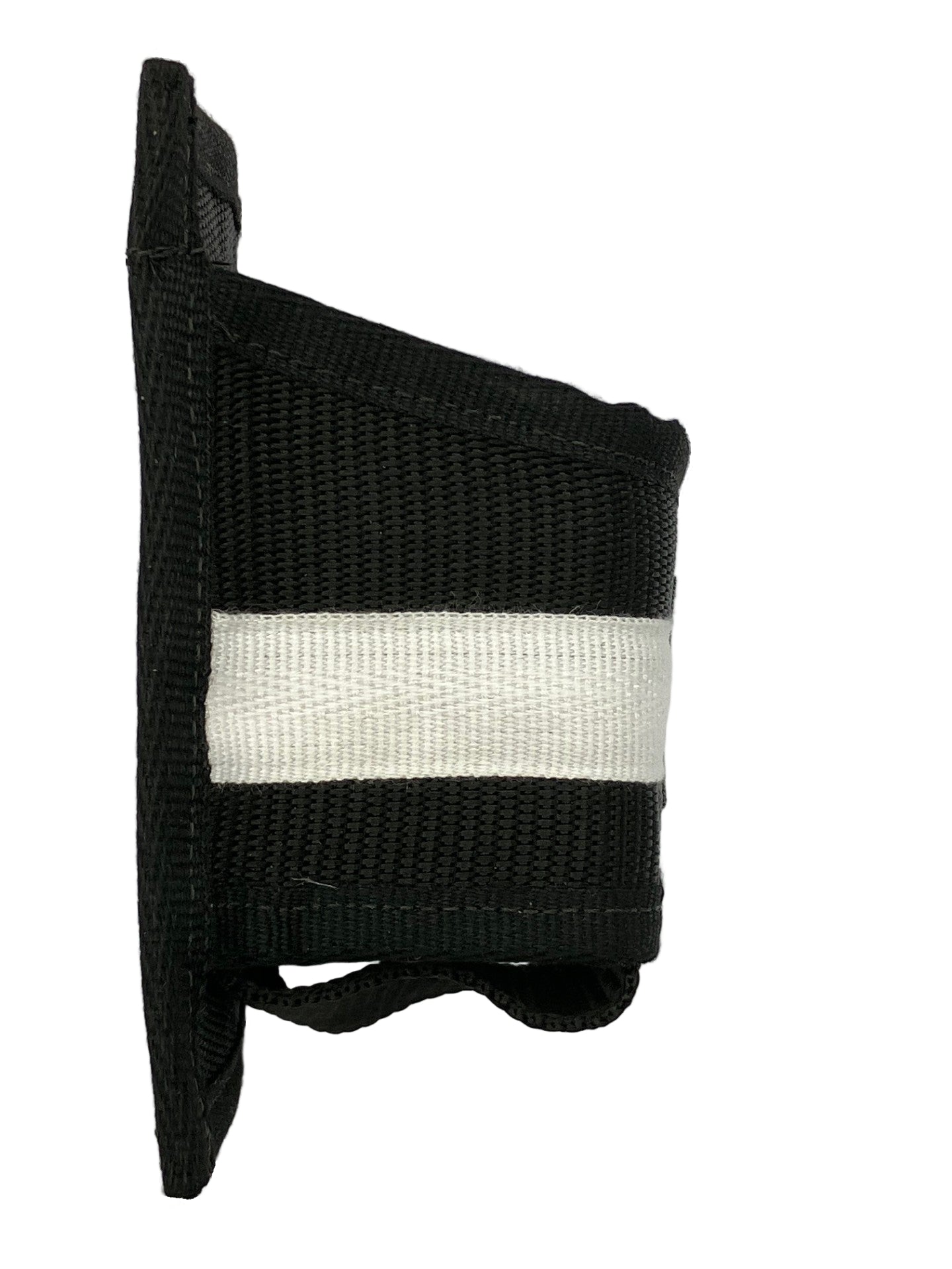 Side view of eco-friendly drinks holder made from upcycled sailing material